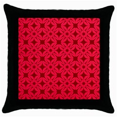 Red Magenta Wallpaper Seamless Pattern Throw Pillow Case (black) by Alisyart