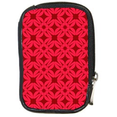 Red Magenta Wallpaper Seamless Pattern Compact Camera Leather Case by Alisyart