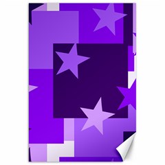 Purple Stars Pattern Shape Canvas 20  X 30 