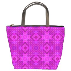 Magenta Mosaic Pattern Triangle Bucket Bag