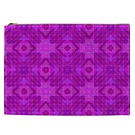 Magenta Mosaic Pattern Triangle Cosmetic Bag (XXL) Front