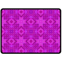 Magenta Mosaic Pattern Triangle Double Sided Fleece Blanket (large)  by Pakrebo