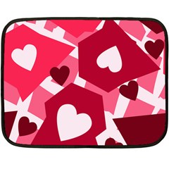 Pink Hearts Pattern Love Shape Double Sided Fleece Blanket (mini)  by Pakrebo