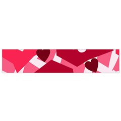 Pink Hearts Pattern Love Shape Small Flano Scarf by Pakrebo