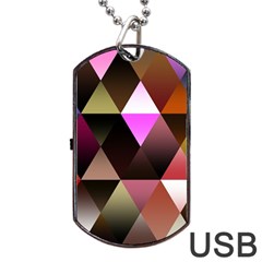 Abstract Geometric Triangles Shapes Dog Tag Usb Flash (two Sides)