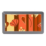Amber Yellow Stripes Leaves Floral Memory Card Reader (Mini) Front
