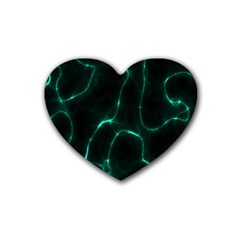 Green Pattern Background Abstract Rubber Coaster (heart) 