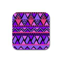 Seamless Purple Pink Pattern Rubber Square Coaster (4 Pack) 