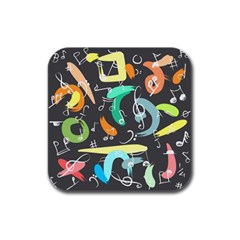 Repetition Seamless Child Sketch Rubber Square Coaster (4 Pack)  by Pakrebo