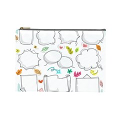 Set Chalk Out Chitchat Scribble Cosmetic Bag (large) by Pakrebo