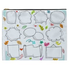 Set Chalk Out Chitchat Scribble Cosmetic Bag (xxxl) by Pakrebo