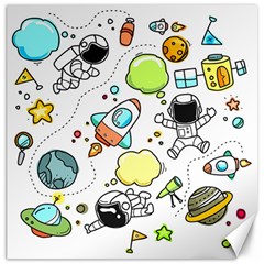 Sketch Cartoon Space Set Canvas 16  X 16  by Pakrebo