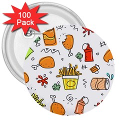 Cute Sketch Set Child Fun Funny 3  Buttons (100 Pack) 