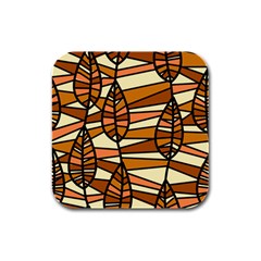 Autumn Leaf Mosaic Seamless Rubber Square Coaster (4 Pack)  by Pakrebo