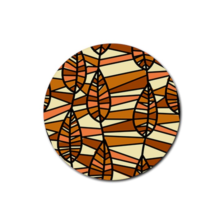Autumn Leaf Mosaic Seamless Rubber Round Coaster (4 pack) 