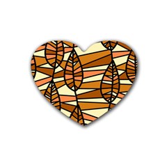 Autumn Leaf Mosaic Seamless Rubber Coaster (heart)  by Pakrebo