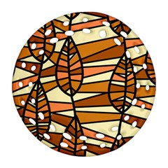 Autumn Leaf Mosaic Seamless Ornament (Round Filigree)