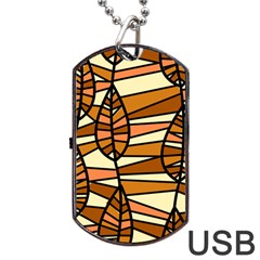 Autumn Leaf Mosaic Seamless Dog Tag USB Flash (Two Sides)