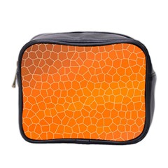 Orange Mosaic Structure Background Mini Toiletries Bag (two Sides) by Pakrebo