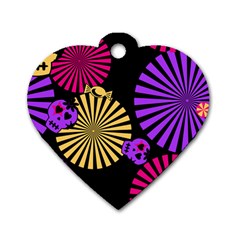 Seamless Halloween Day Of The Dead Dog Tag Heart (One Side)