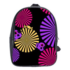 Seamless Halloween Day Of The Dead School Bag (Large)