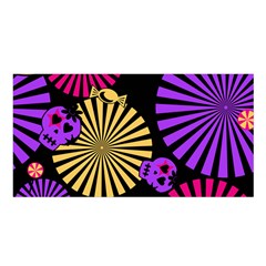 Seamless Halloween Day Of The Dead Satin Shawl