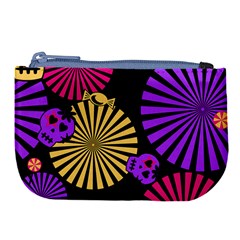 Seamless Halloween Day Of The Dead Large Coin Purse