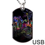 Grunge Paint Splatter Splash Ink Dog Tag USB Flash (One Side) Front