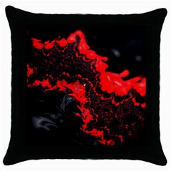 Red Black Fractal Mandelbrot Art Wallpaper Throw Pillow Case (black) by Pakrebo