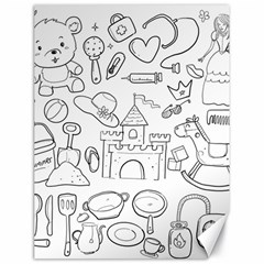 Baby Hand Sketch Drawn Toy Doodle Canvas 18  X 24  by Pakrebo