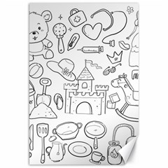 Baby Hand Sketch Drawn Toy Doodle Canvas 20  X 30  by Pakrebo