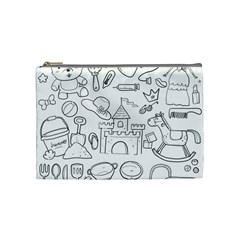 Baby Hand Sketch Drawn Toy Doodle Cosmetic Bag (medium) by Pakrebo