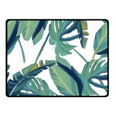 Plants Leaves Tropical Nature Double Sided Fleece Blanket (small) 