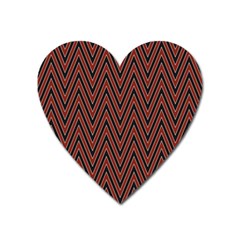 Pattern Chevron Black Red Heart Magnet by Alisyart