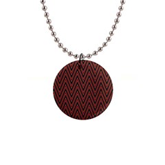 Pattern Chevron Black Red 1  Button Necklace