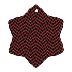 Pattern Chevron Black Red Ornament (snowflake)