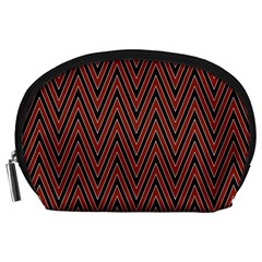 Pattern Chevron Black Red Accessory Pouch (large) by Alisyart