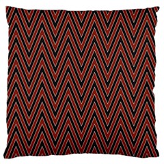 Pattern Chevron Black Red Large Flano Cushion Case (two Sides) by Alisyart