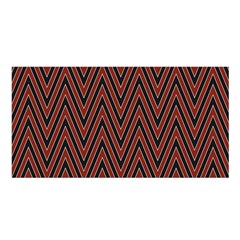 Pattern Chevron Black Red Satin Shawl