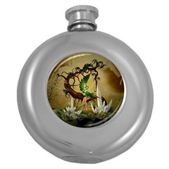 Cute Fairy Round Hip Flask (5 Oz) by FantasyWorld7