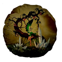 Cute Fairy Large 18  Premium Round Cushions by FantasyWorld7