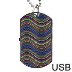 Ornamental Line Abstract Dog Tag Usb Flash (one Side)