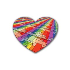 Perspective Background Color Heart Coaster (4 Pack) 