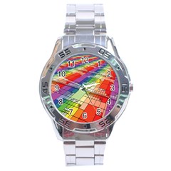 Perspective Background Color Stainless Steel Analogue Watch by Alisyart