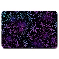 Retro Flower Pattern Fllower Large Doormat 