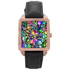 Network Nerves Rose Gold Leather Watch  by Alisyart