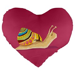 Snail Color Nature Animal Large 19  Premium Flano Heart Shape Cushions by Alisyart