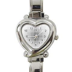 Square Center Pattern Background Heart Italian Charm Watch