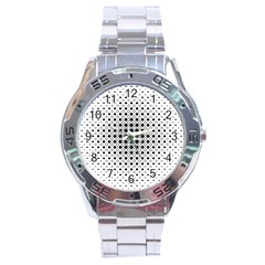 Square Center Pattern Background Stainless Steel Analogue Watch by Alisyart