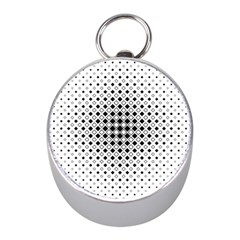 Square Center Pattern Background Mini Silver Compasses